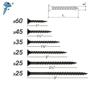 drywall screw sizes